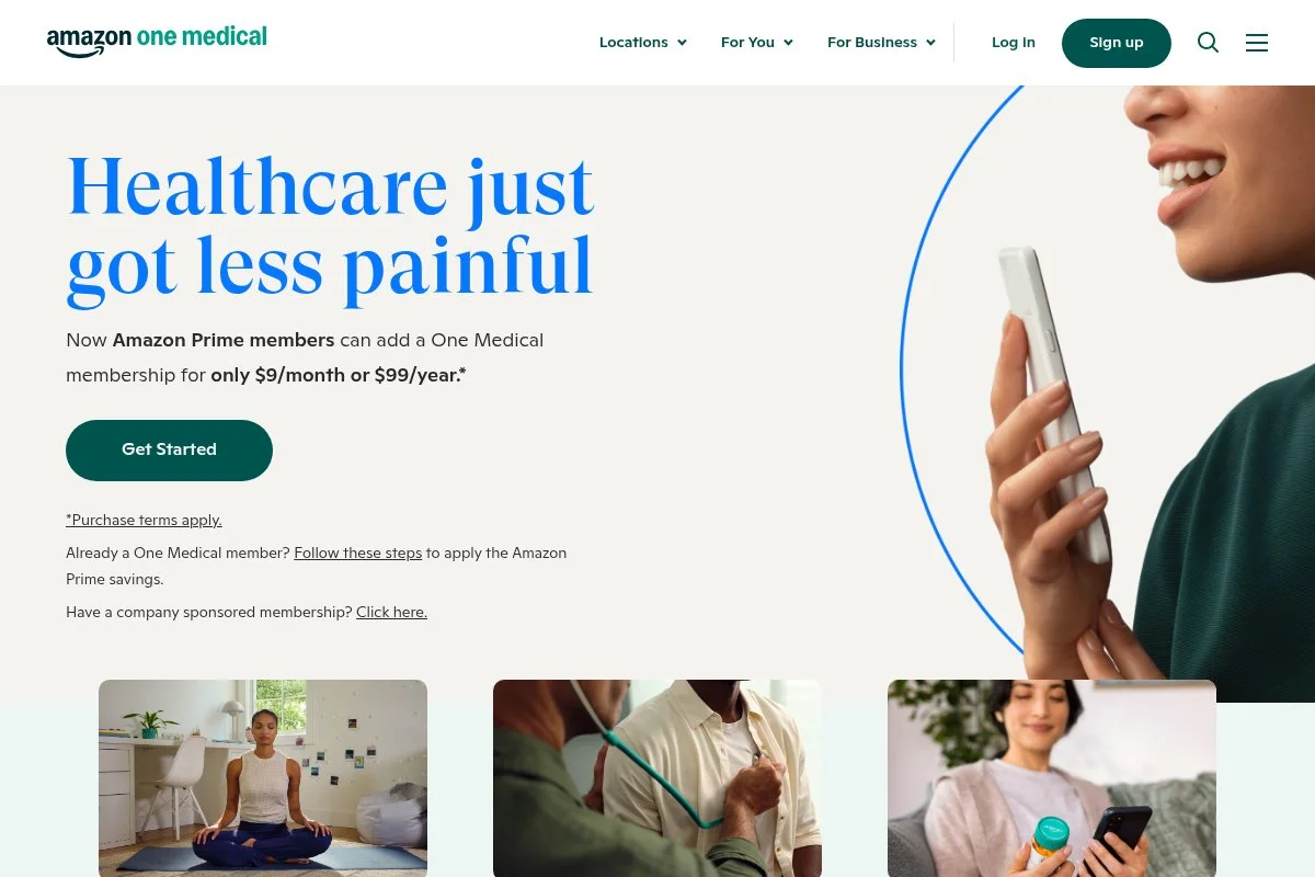 Screenshot of One Medical homepage
