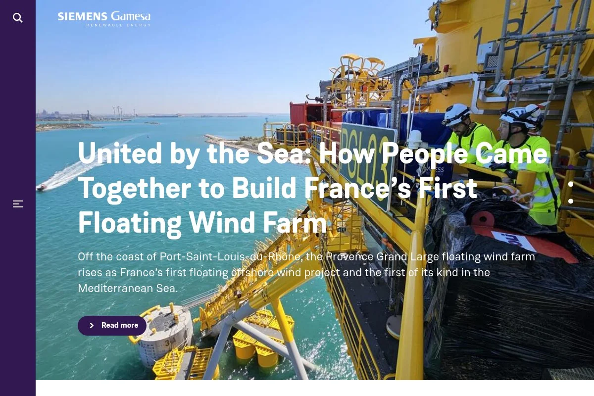 Screenshot of Siemens Gamesa homepage