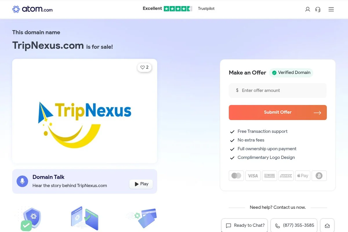 Screenshot of TripNexus homepage