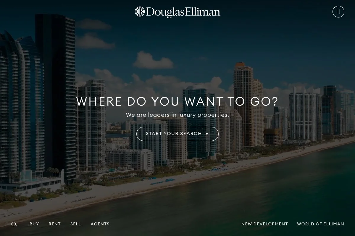 Screenshot of Douglas Elliman homepage