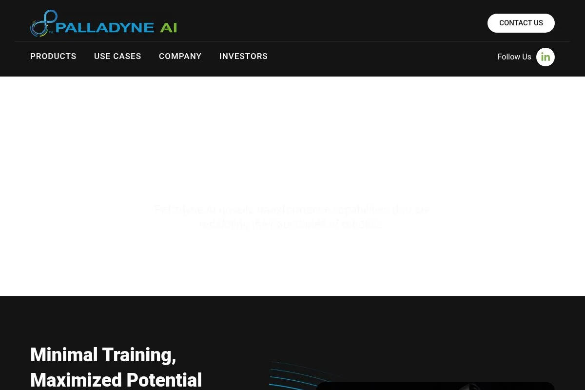 Screenshot of Sarcos Robotics homepage