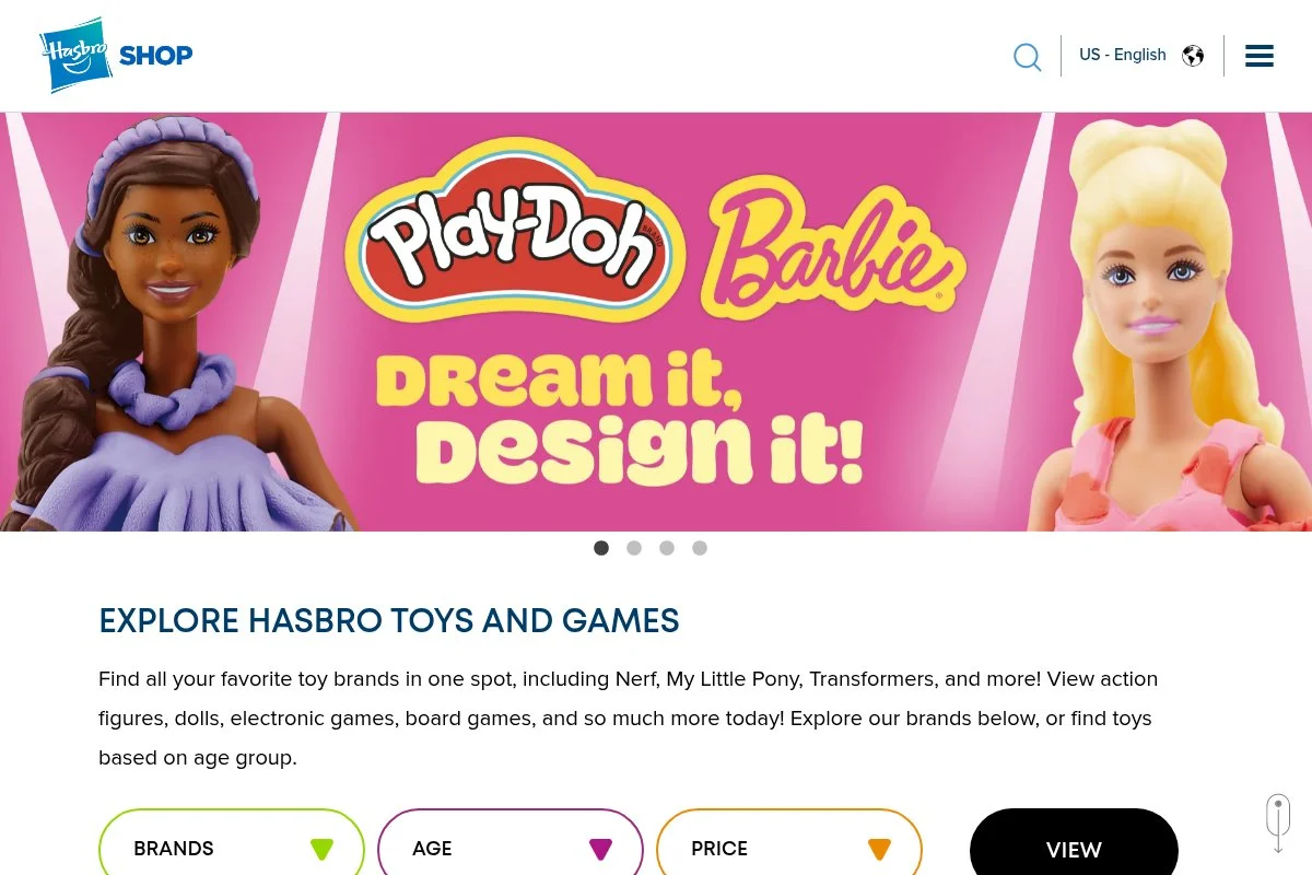 Screenshot of Monopoly homepage