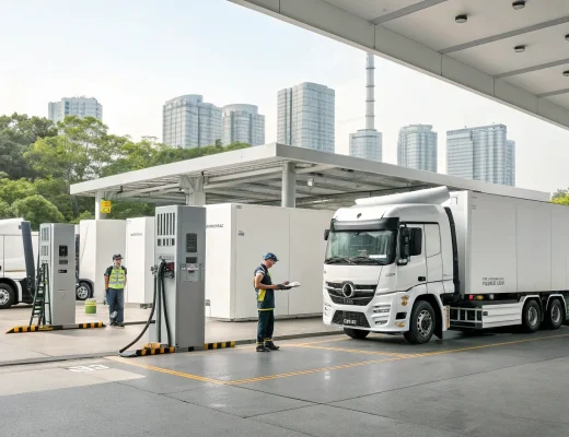 singapore electric trucks battery swap station