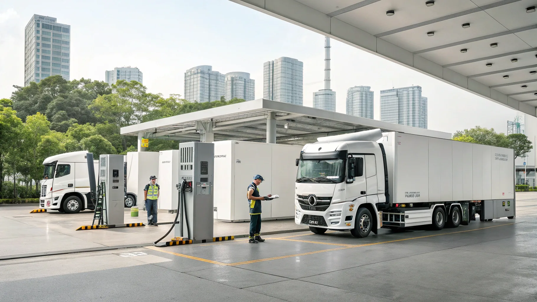 singapore electric trucks battery swap station