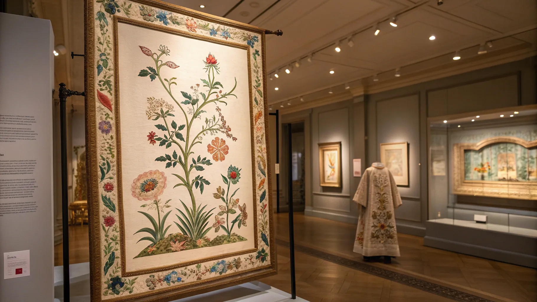 traveling embroidery exhibit government indemnity