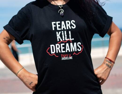 woman in black crew neck t-shirt; kind of fear