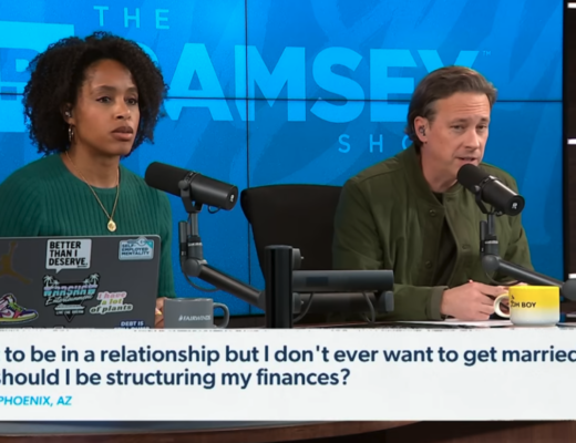 Image of The Ramsey Show Highlights Youtube channel talk show guests; commitment marriage money boundaries