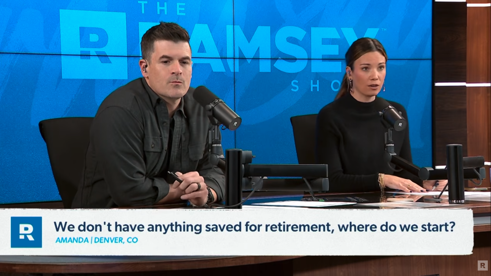 Image of The Ramsey Show Highlights Youtube channel host speaking with talk show guest; fund your future