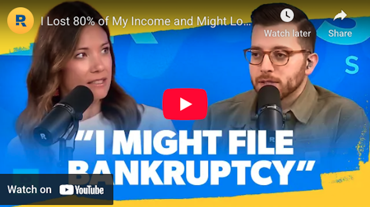 YouTube thumbnail image of The Ramsey Show Highlights host speaking with guest; let math fix finances