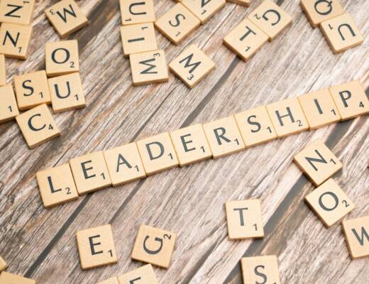 scrabble tiles spelling out the word leadership on a wooden surface; founders mindset shifts
