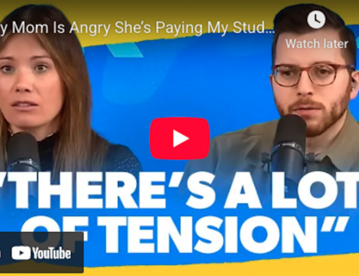 YouTube thumbnail image of The Ramsey Show Highlights host talking with guest; weaponizing money against kids