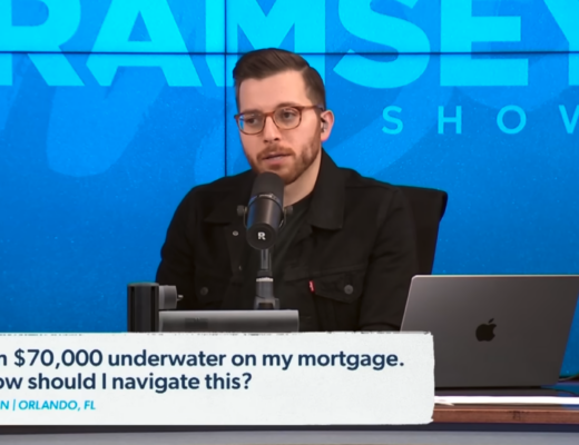 Image of The Ramsey Show Highlights Youtube channel host speaking; choosing passion over paycheck