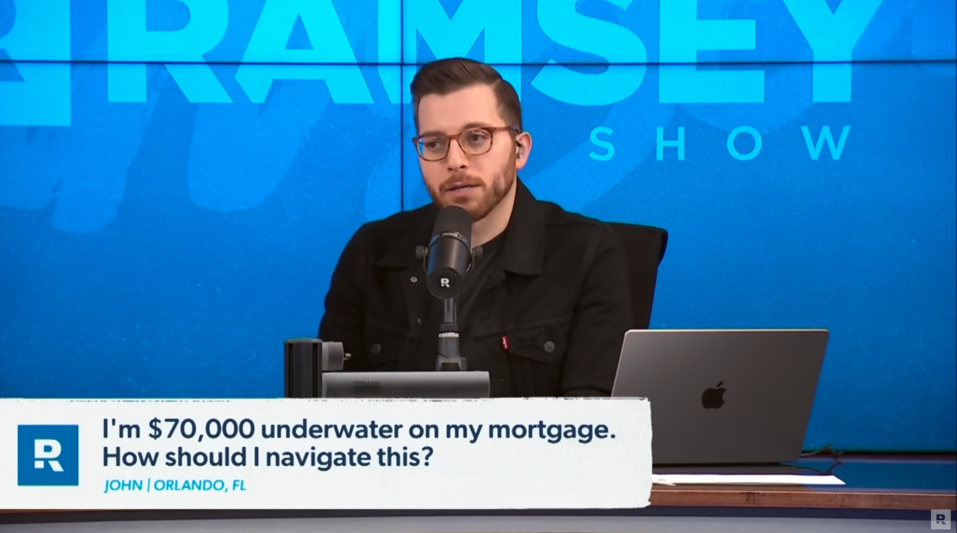 Image of The Ramsey Show Highlights Youtube channel host speaking; choosing passion over paycheck