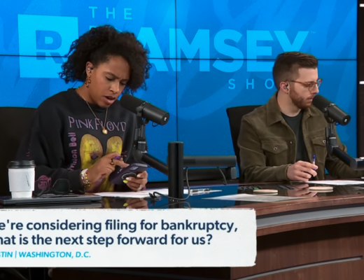 Image of The Ramsey Show Highlights Youtube channel hosts speaking; debt discipline wins