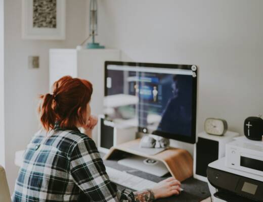 Founder working from home on computer; working harder rest better