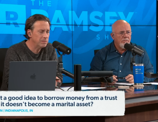 Image of The Ramsey Show Highlights Youtube channel hosts speaking; inherit cash
