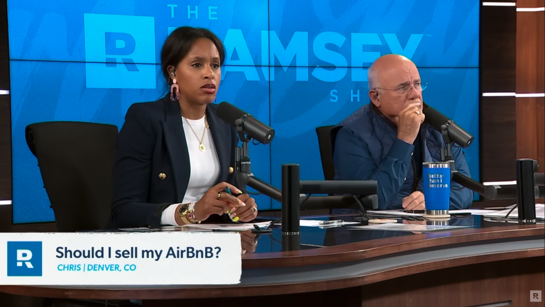 Image of The Ramsey Show Highlights Youtube channel hosts speaking; letting preference wreck finances