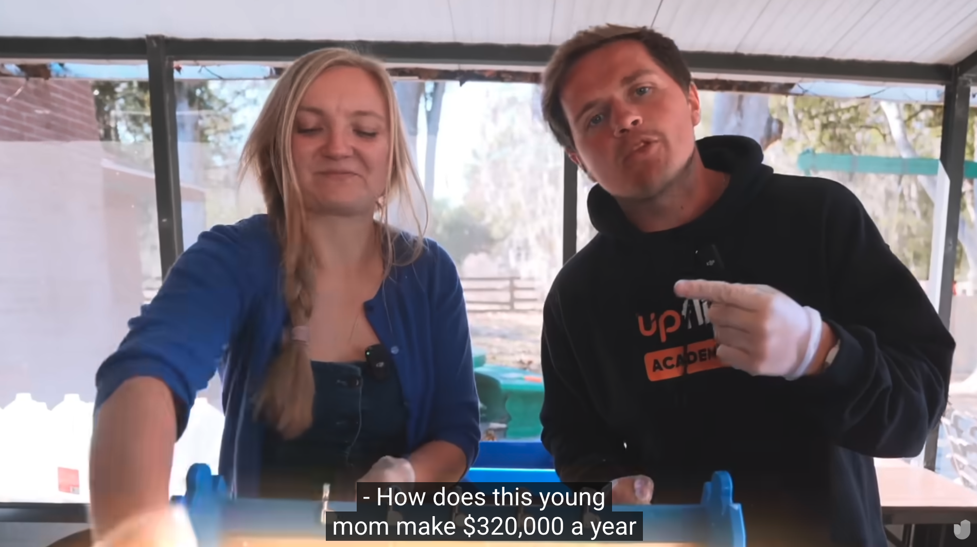 Image of UpFlip Youtube channel host introducing his featured guest; six-figure soap brand